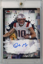 2024 Topps Finest Drake Maye #RFA-DM Auto New England Patriots Rookie RC Football Card (ONLINE ORDER ONLY)