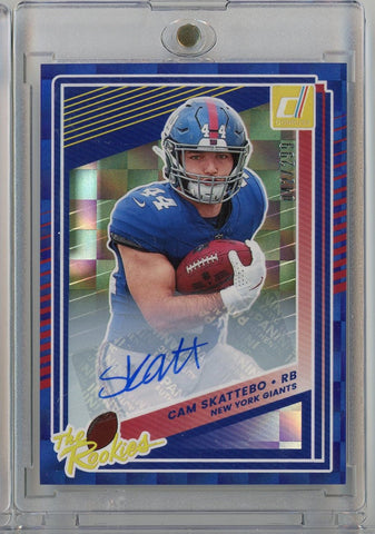 2025 Donruss The Rookies Cam Skattebo #19 /299 Auto Rookie RC Football Card (ONLINE ORDER ONLY)