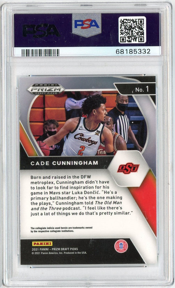 Graded 2021 Panini Prizm Draft Picks Cade Cunningham #1 Rookie RC Basketball Card PSA 10 Gem Mint (ONLINE ORDER ONLY)