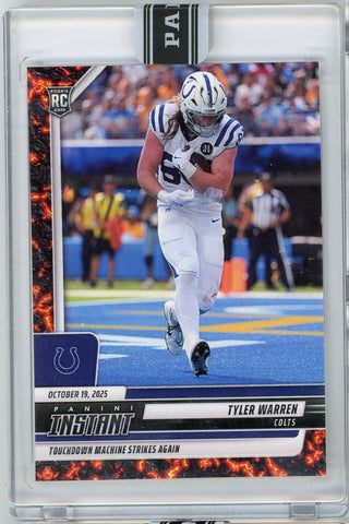 2025 Panini Instant Tyler Warren #164 Magma 1/1 Indianapolis Colts Rookie RC Football Card (ONLINE ORDER ONLY)