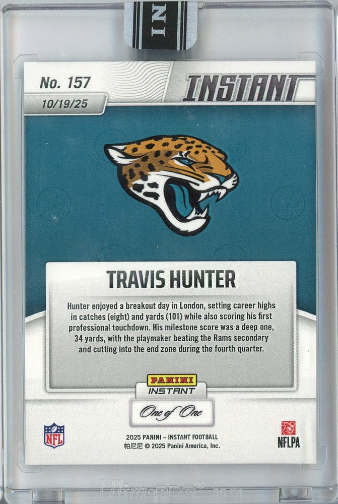 2025 Panini Instant Travis Hunter #157 Magma 1/1 Jacksonville Jaguars Rookie RC Football Card (ONLINE ORDER ONLY)