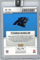 2025 Panini Instant Tetairoa McMillan #143 Magma 1/1 Carolina Panthers Rookie RC Football Card (ONLINE ORDER ONLY)
