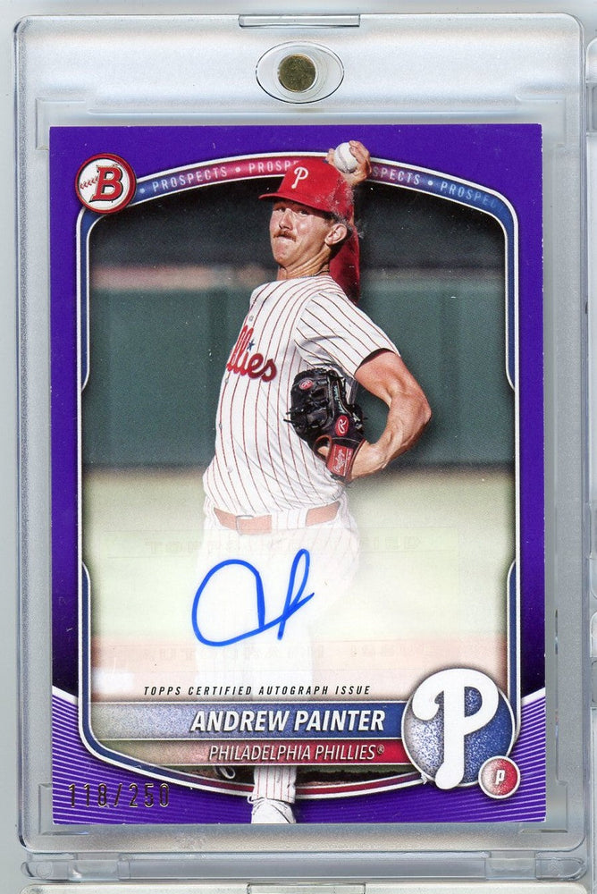 2025 Bowman Andrew Painter #BPAAP /250 Purple Autograph Rookie RC Baseball Card (ONLINE ORDER ONLY)