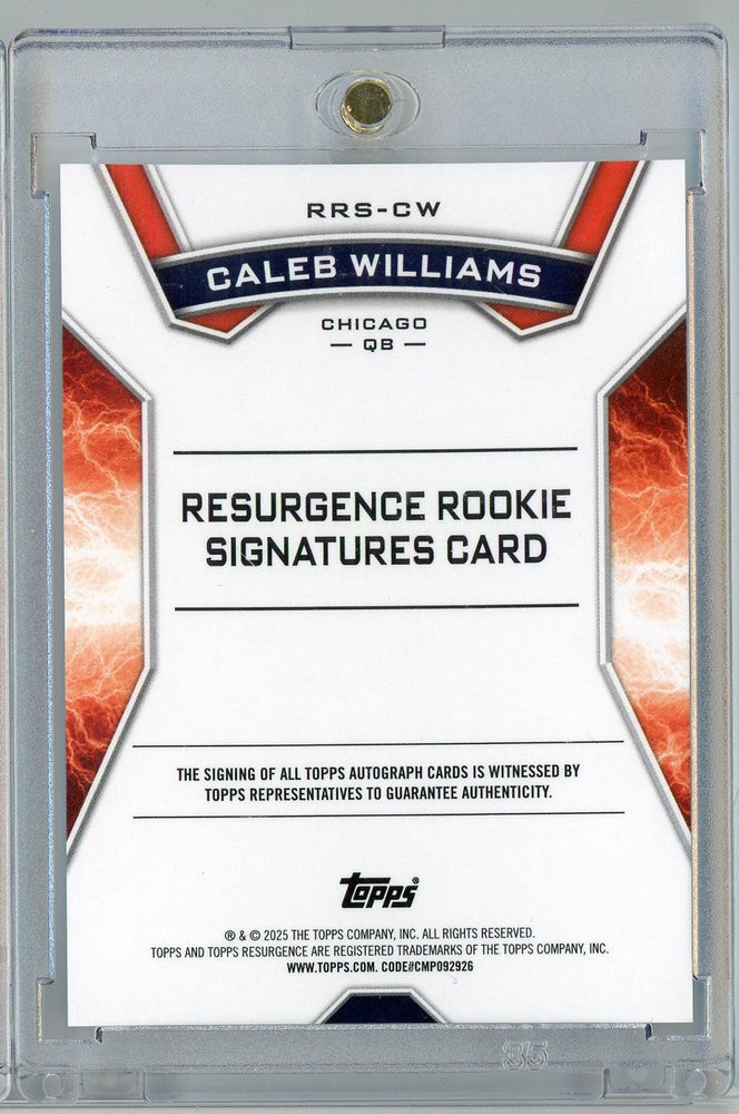 2024 Topps Resurgence Caleb Williams #RRSCW Auto Rookie RC Football Card (ONLINE ORDER ONLY)