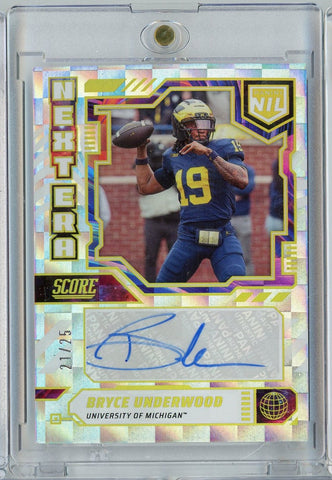 2025 Panini Score NIL Next Era Bryce Underwood #NENBUN /25 Auto Michigan Wolverines Rookie RC Football Card (ONLINE ORDER ONLY)
