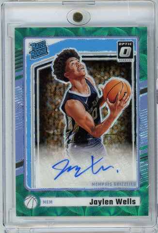 2024 Donruss Optic Jaylen Wells #327 /25 Green Scope Auto Rookie RC Basketball Card (ONLINE ORDER ONLY)