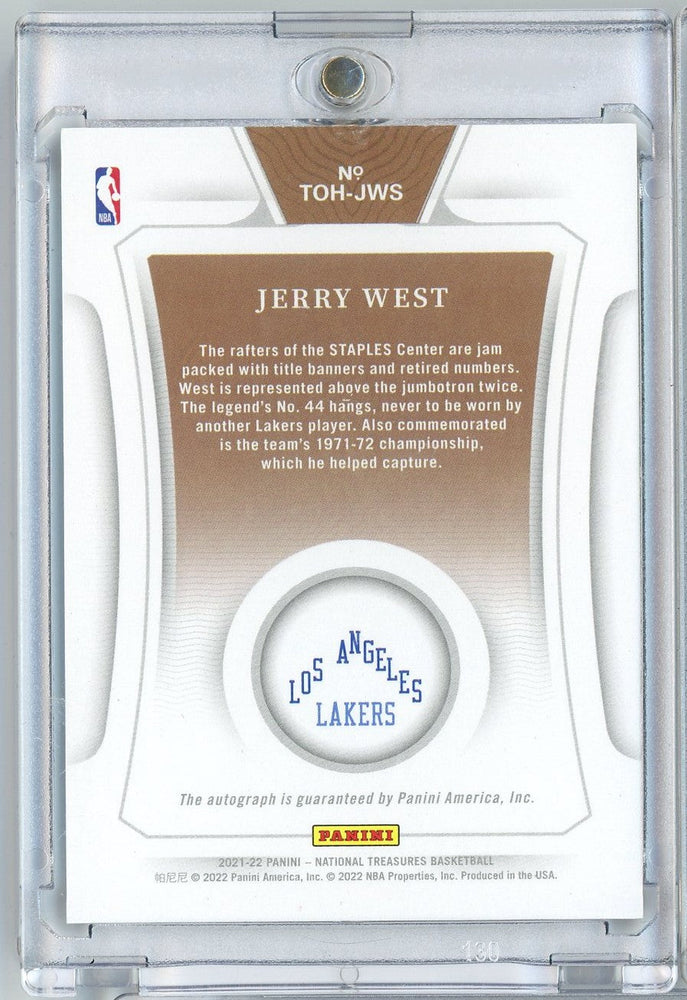 2021 Panini National Treasures Jerry West #TOHJWS /25 Treasures of the Hall Auto Basketball Card (ONLINE ORDER ONLY)