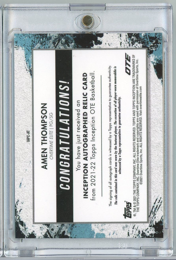 2021 Topps Inception Amen Thompson #IAPCAT /199 RPA Rookie RC Basketball Card (ONLINE ORDER ONLY)