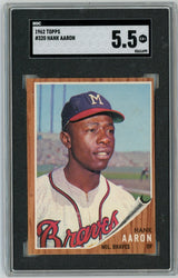 Graded 1962 Topps Hank Aaron #320 Baseball Card SGC 5.5 Excellent+ (ONLINE ORDER ONLY)