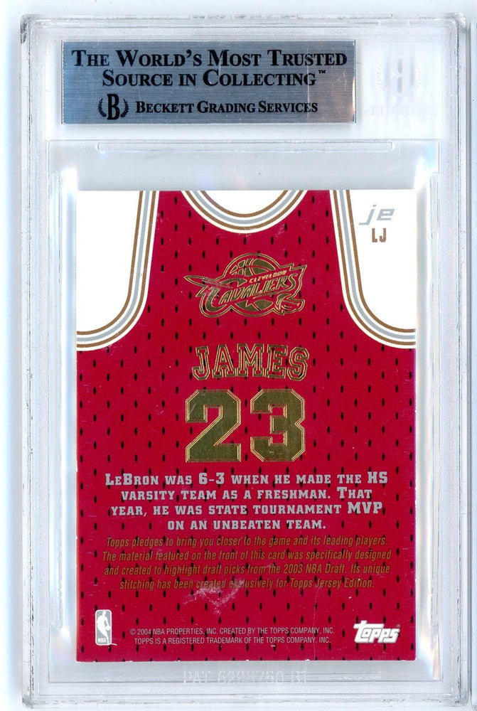 Graded 2003 Topps Jersey Edition LeBron James #LJ Rookie RC Basketball Card BGS 9 Mint
