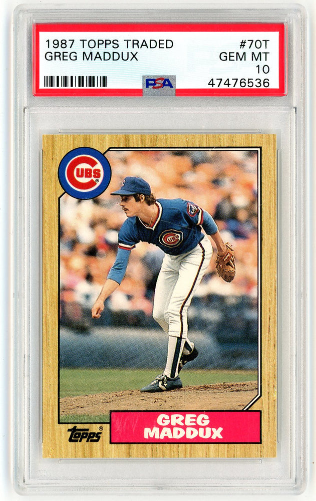 Graded 1987 Topps Traded Greg Maddux #70T Rookie RC Baseball Card PSA 10 Gem Mint