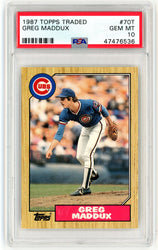 Graded 1987 Topps Traded Greg Maddux #70T Rookie RC Baseball Card PSA 10 Gem Mint