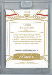 2023 Panini Flawless Justin Crawford #22 01/10 Yellow Diamond Rookie RC Baseball Card
