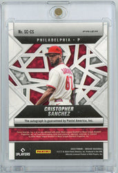 2022 Panini Mosaic Cristopher Sanchez #SCCS Scripts Mosaic Prizm Auto Philadelphia Phillies Rookie RC Baseball Card