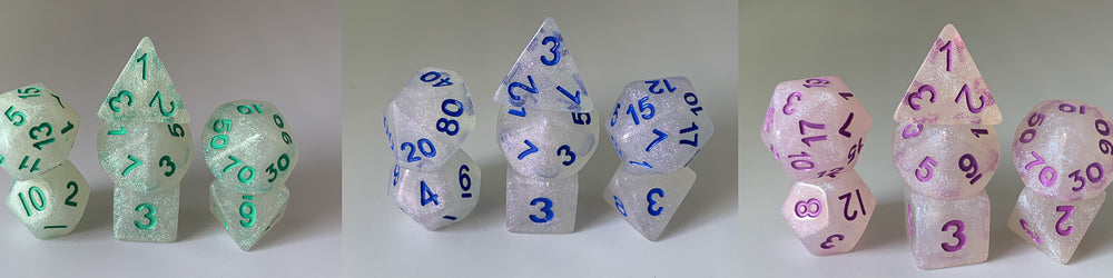 "Intense Sparkles" 7-Dice Set (Multiple Options) (Online Only)
