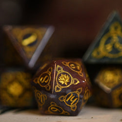 Indian, Indian Agate Stone Dice Set - Dice Around the World Collection (ONLINE ORDER ONLY)