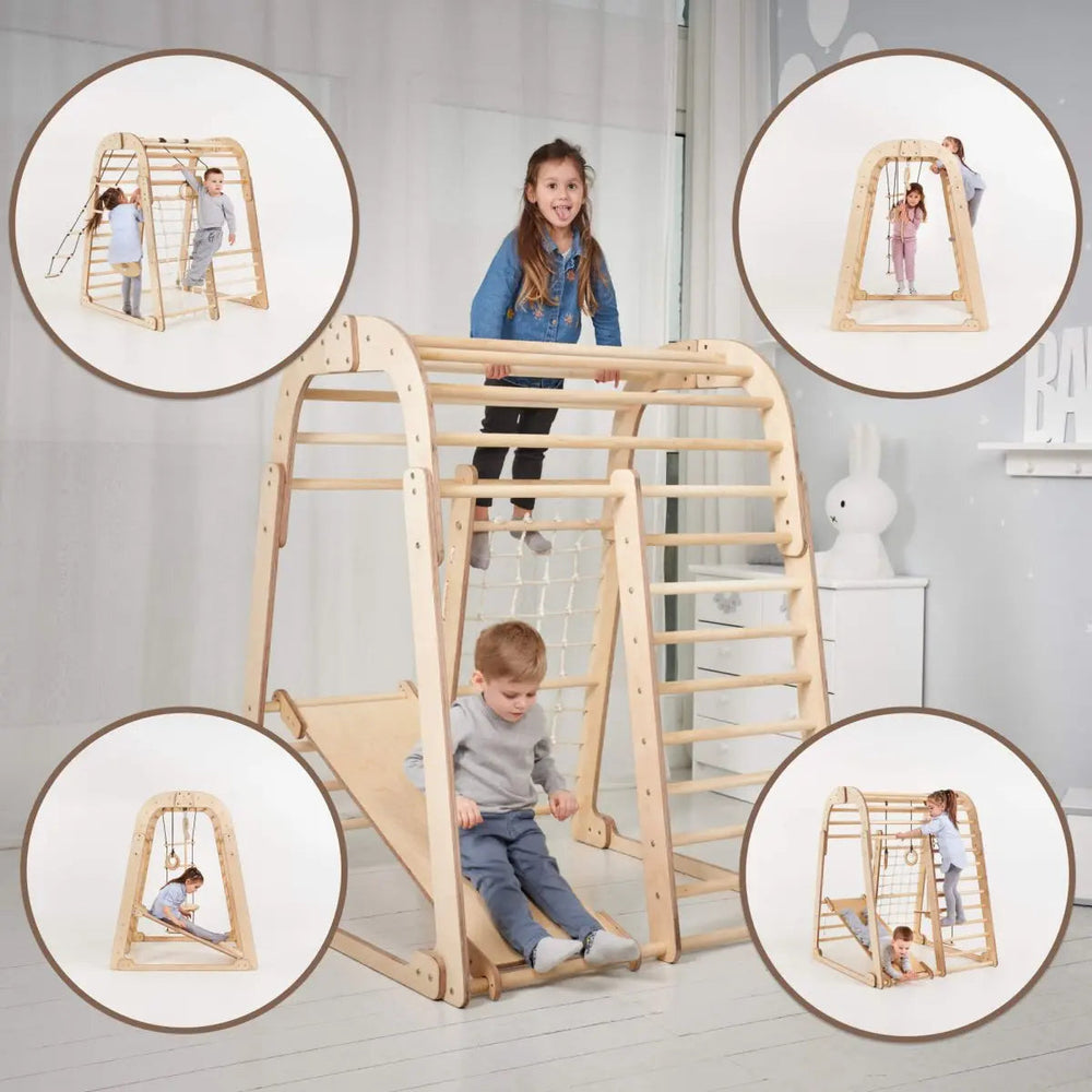 Indoor Wooden Playground for Children - 6in1 Playground + Swings Set + Slide Board (ONLINE ORDER ONLY)