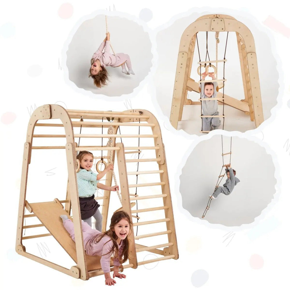 Indoor Wooden Playground for Children - 6in1 Playground + Swings Set + Slide Board (ONLINE ORDER ONLY)
