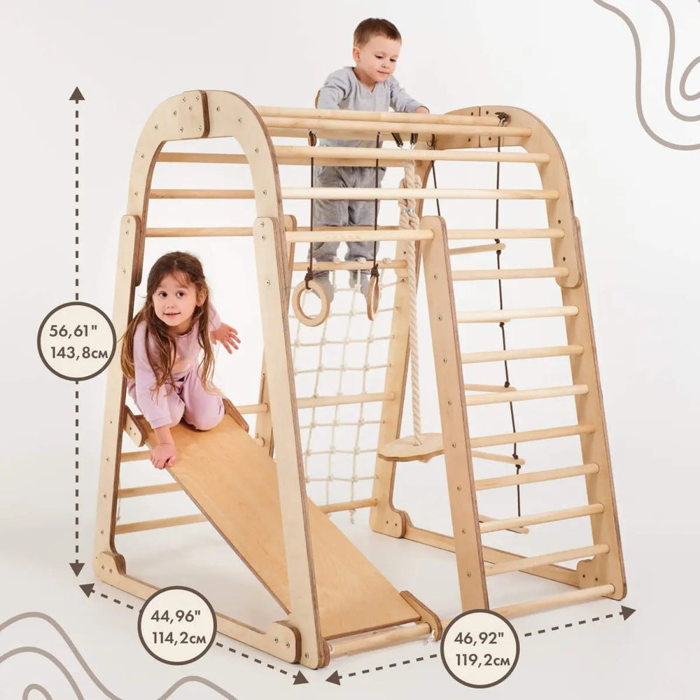 Indoor Wooden Playground for Children - 6in1 Playground + Swings Set + Slide Board (ONLINE ORDER ONLY)
