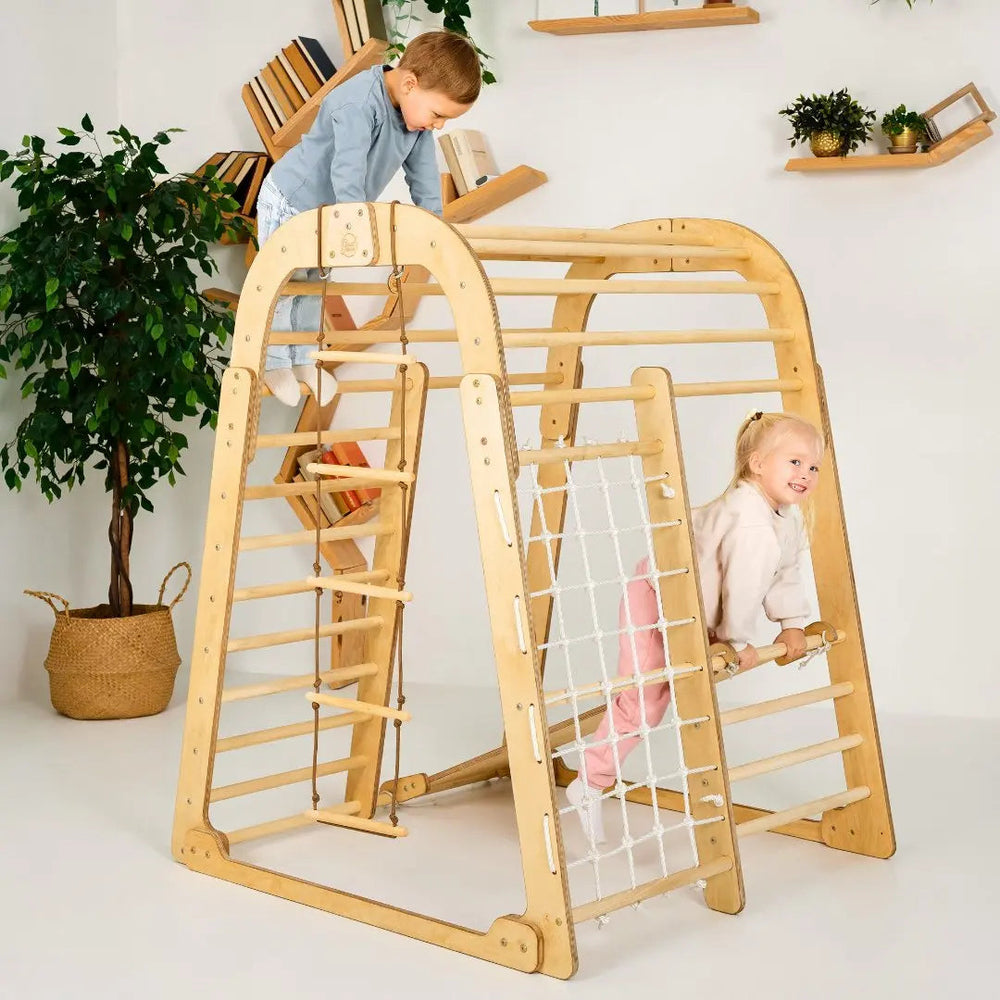 Indoor Wooden Playground for Children - 6in1 Playground + Swings Set + Slide Board (ONLINE ORDER ONLY)