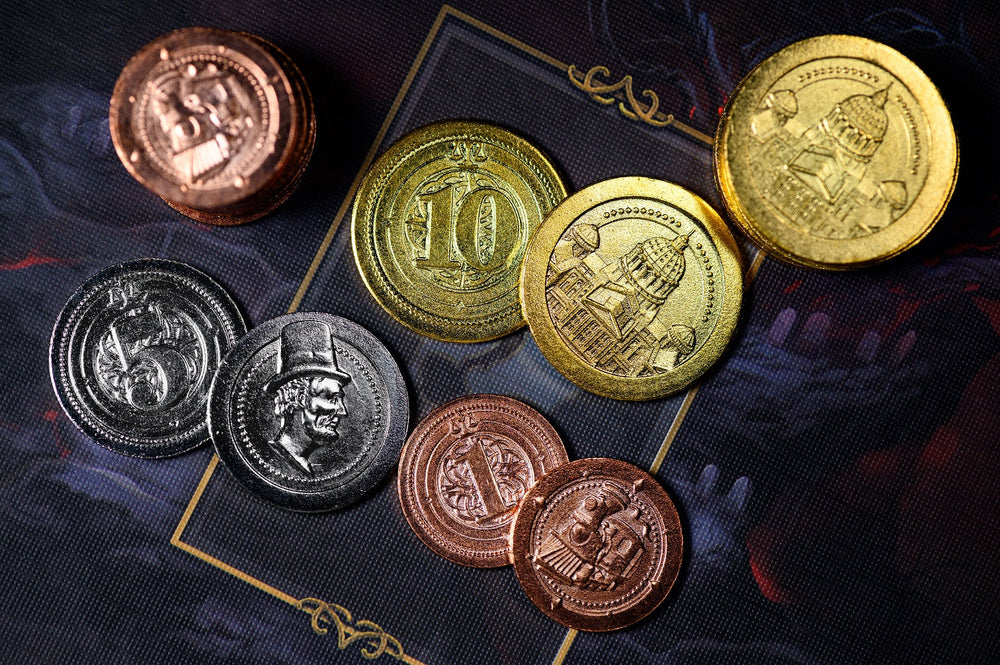 50 Metal Coin Board Game Upgrade Set (Industrial Coins)  - (ONLINE ORDER ONLY)