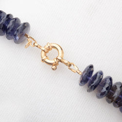 Iolite German Faceted Rondelle Necklace with a 14kt Gold Clasp AA (ONLINE ORDER ONLY)