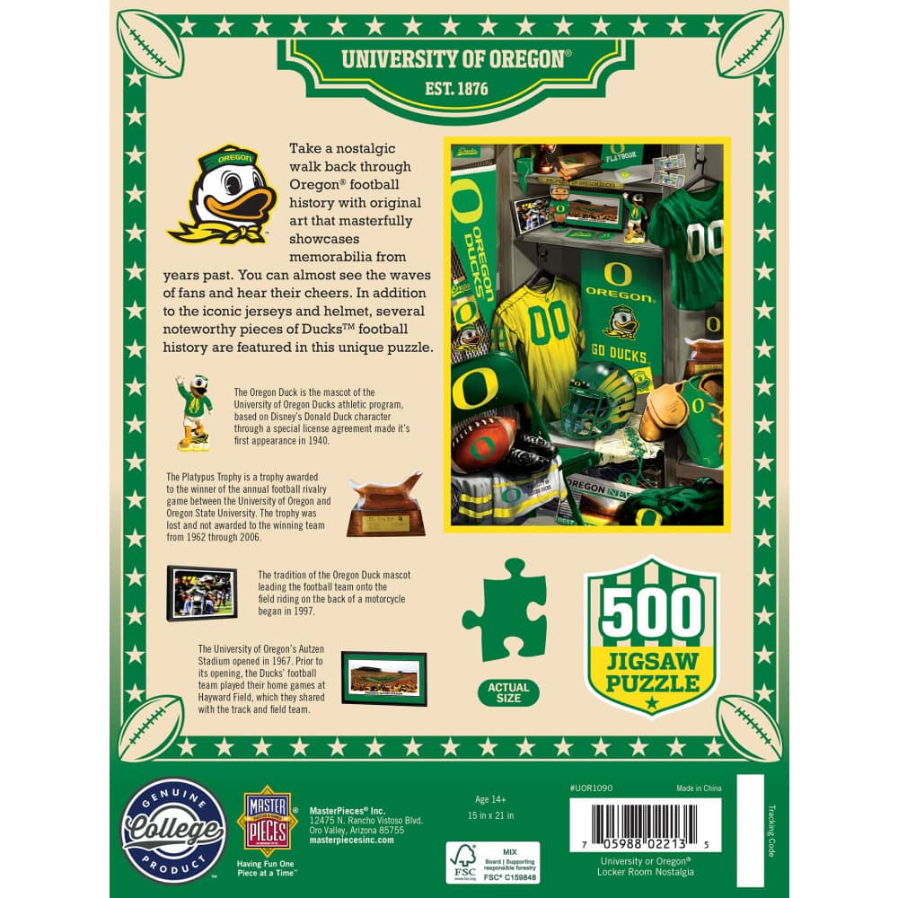 Oregon Ducks - Locker Room 500 Piece Jigsaw Puzzle