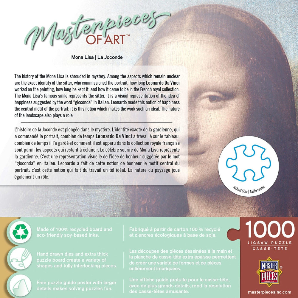 MasterPieces of Art - Mona Lisa 1000 Piece Jigsaw Puzzle (ONLINE ORDER ONLY)