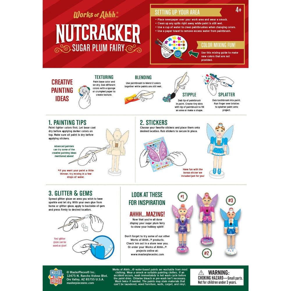 Holiday Craft Kit - Nutcracker Sugarplum Fairy Wood Craft & Paint Kit (ONLINE ORDER ONLY)