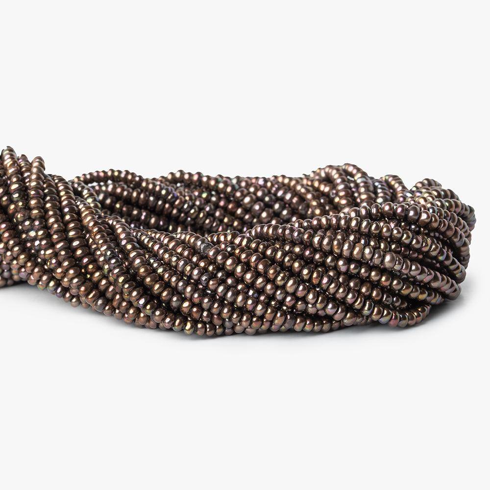 3mm Iridescent Green Center Drill Button Freshwater Pearl 210 pcs (ONLINE ORDER ONLY)