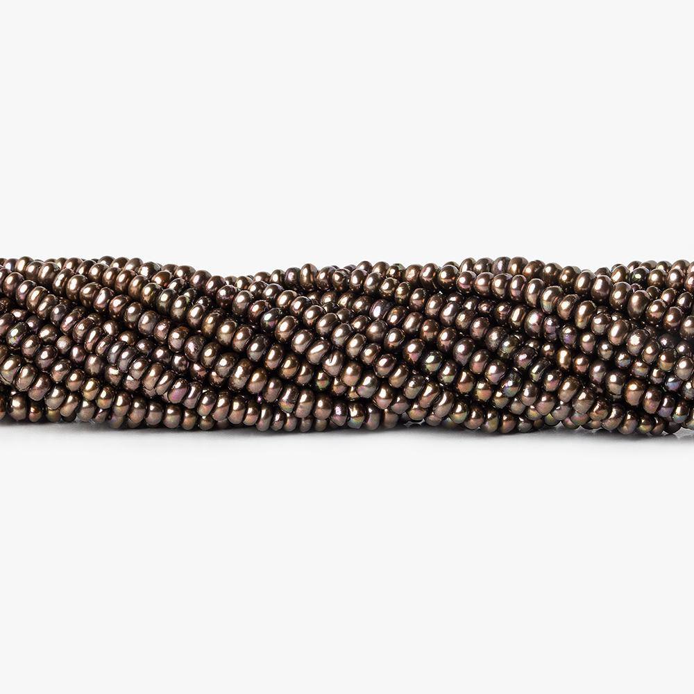 3mm Iridescent Green Center Drill Button Freshwater Pearl 210 pcs (ONLINE ORDER ONLY)