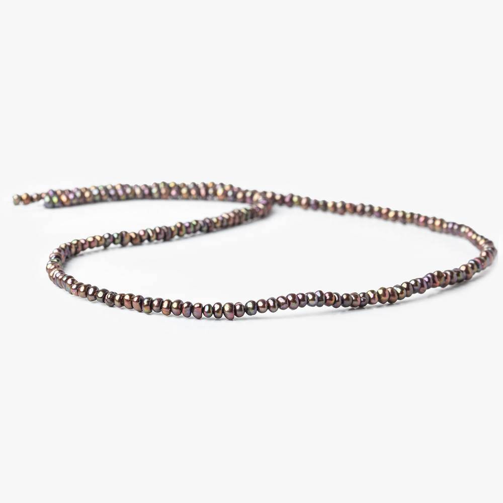 3mm Iridescent Green Center Drill Button Freshwater Pearl 210 pcs (ONLINE ORDER ONLY)