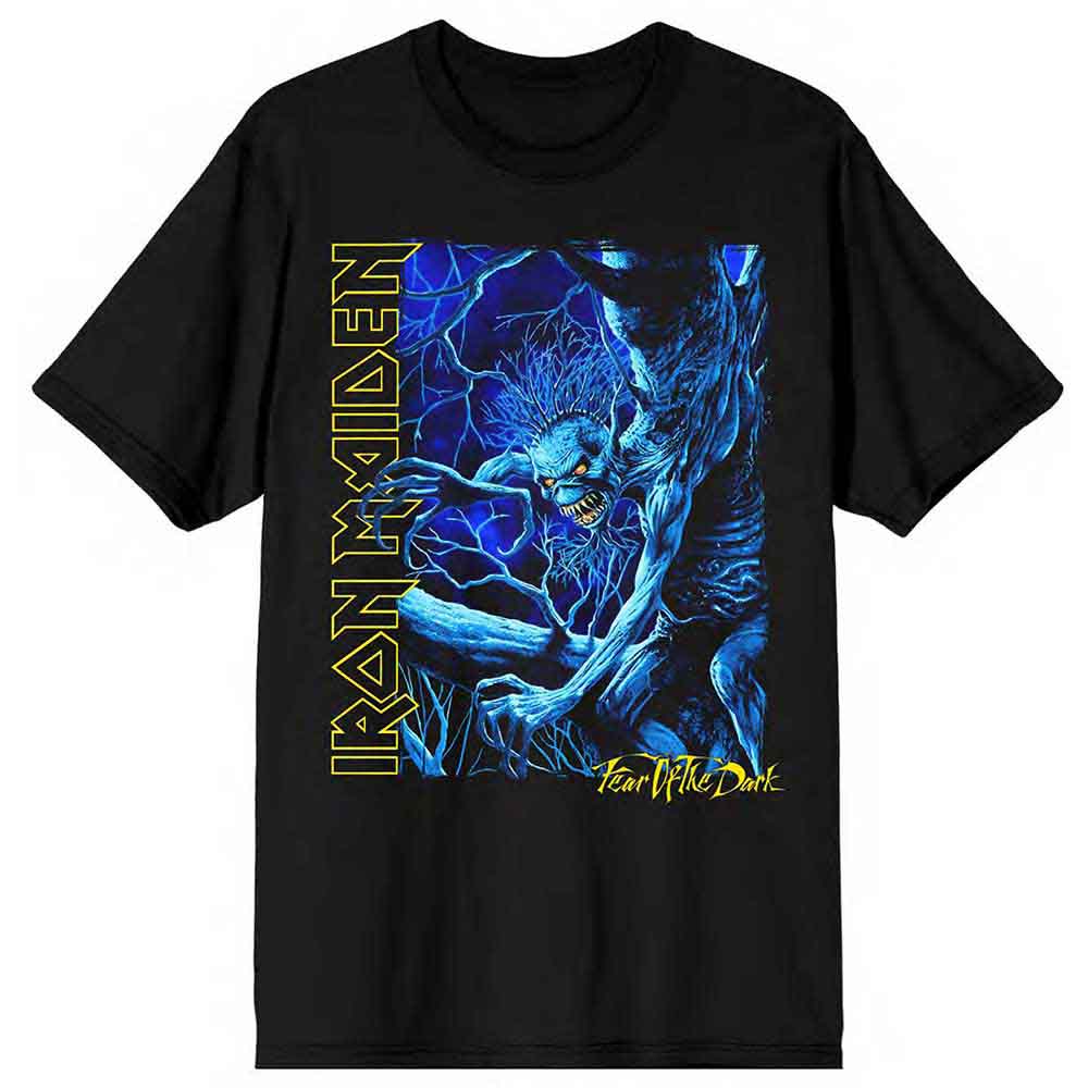 Fear of the Dark Blue Tone Eddie Vertical Logo [T-Shirt] (ONLINE ORDER ONLY)