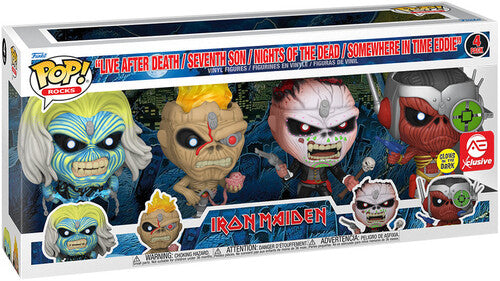 FUNKO POP! ROCKS: Iron Maiden - Eddie 4PK Glow in the Dark Box Set (AE Exclusive) [Action Figure] (ONLINE ORDER ONLY)
