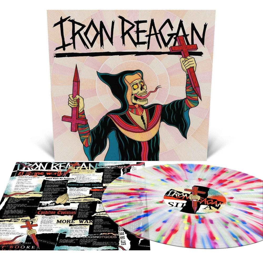 PRE-ORDER Iron Reagan - Crossover Ministry [Milky Clear With Rainbow Splatter] [Vinyl] (ONLINE ORDER ONLY)