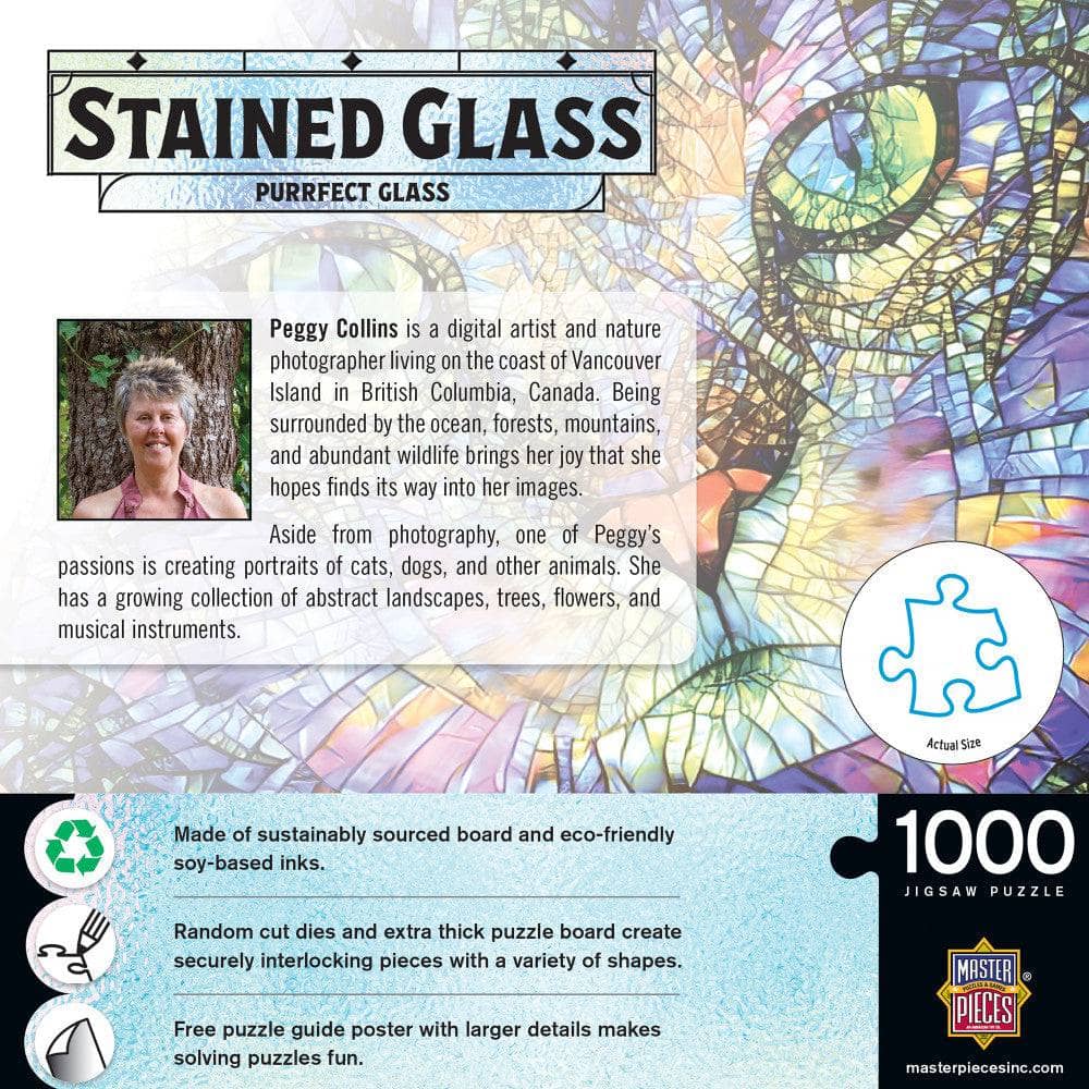 Stained Glass - Purrfect Glass 1000 Piece Jigsaw Puzzle (ONLINE ORDER ONLY)