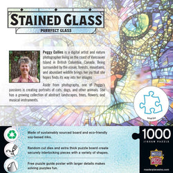 Stained Glass - Purrfect Glass 1000 Piece Jigsaw Puzzle (ONLINE ORDER ONLY)