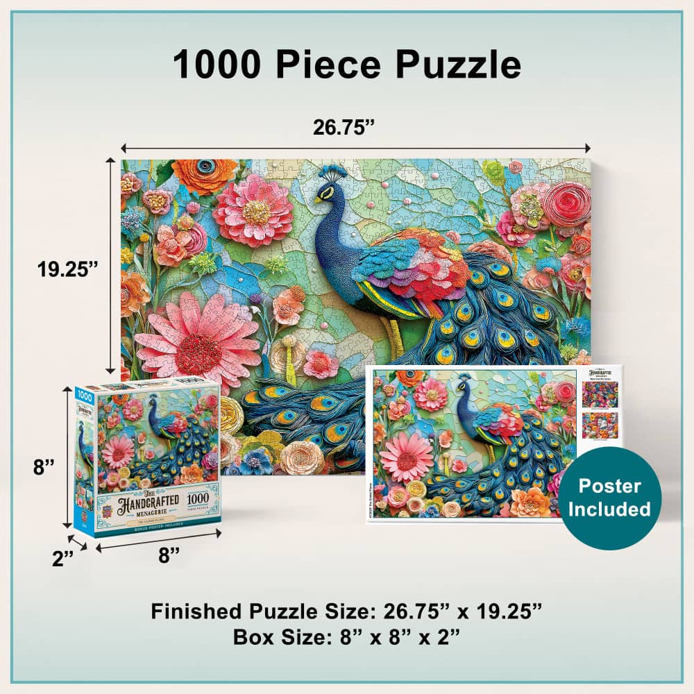 Handcrafted Menagerie - The Gilded Plume 1000 Piece Jigsaw Puzzle
