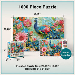Handcrafted Menagerie - The Gilded Plume 1000 Piece Jigsaw Puzzle