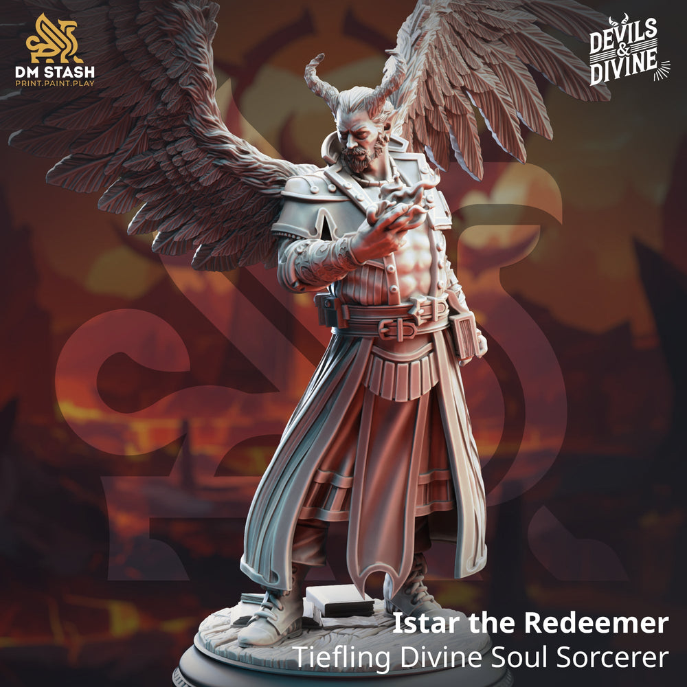 Istar the Redeemer (Male Tiefling Divine Soul Sorcerer) (Online Only)