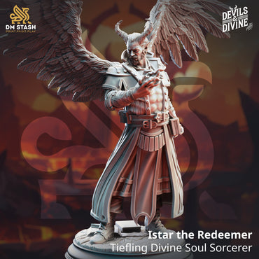 Istar the Redeemer (Male Tiefling Divine Soul Sorcerer) (Online Only)