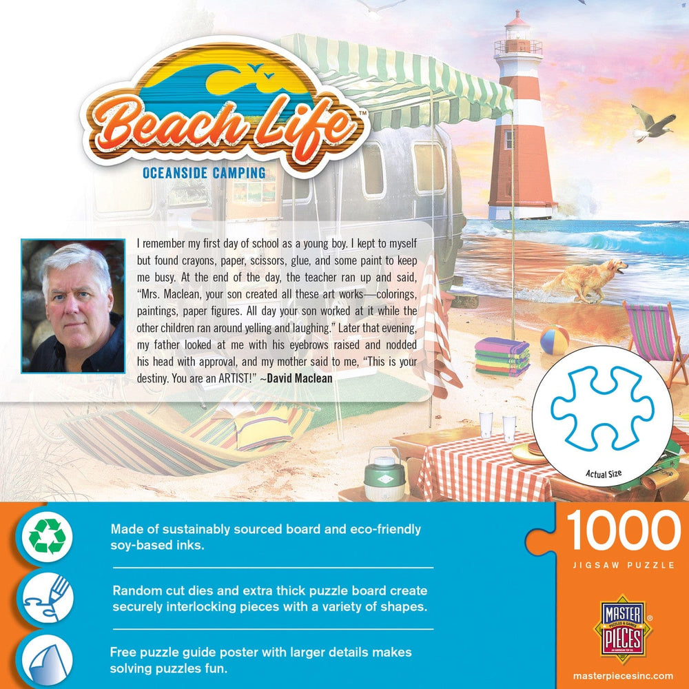 Beach Life - Oceanside Camping 1000 Piece Jigsaw Puzzle (ONLINE ORDER ONLY)