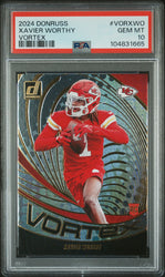 Graded 2024 Panini Donruss Xavier Worthy #VORXWO Vortex Rookie RC Football Card PSA 10 Gem Mint (ONLINE ORDER ONLY)