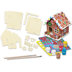 Holiday Craft Kit - Buildable Gingerbread House Wood Paint Kit (ONLINE ORDER ONLY)