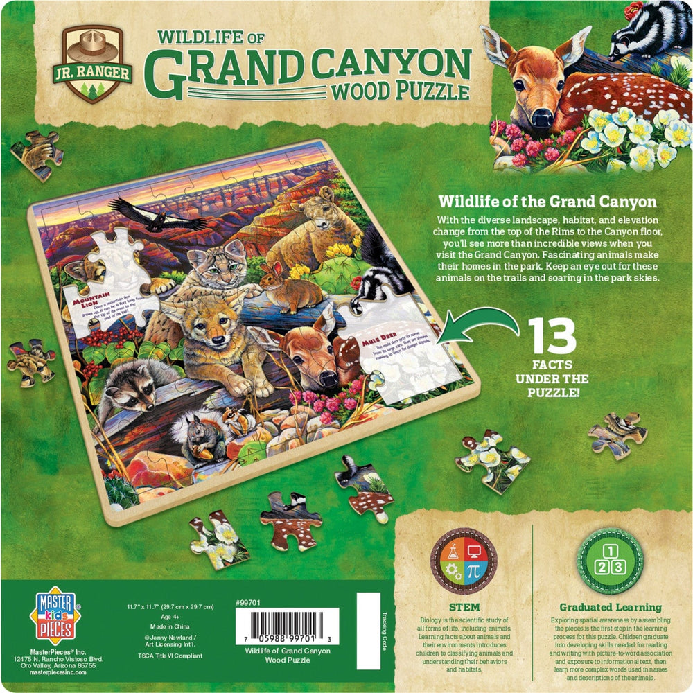 Jr. Ranger - Wildlife of the Grand Canyon 48 Piece Wood Jigsaw Puzzle (ONLINE ORDER ONLY)