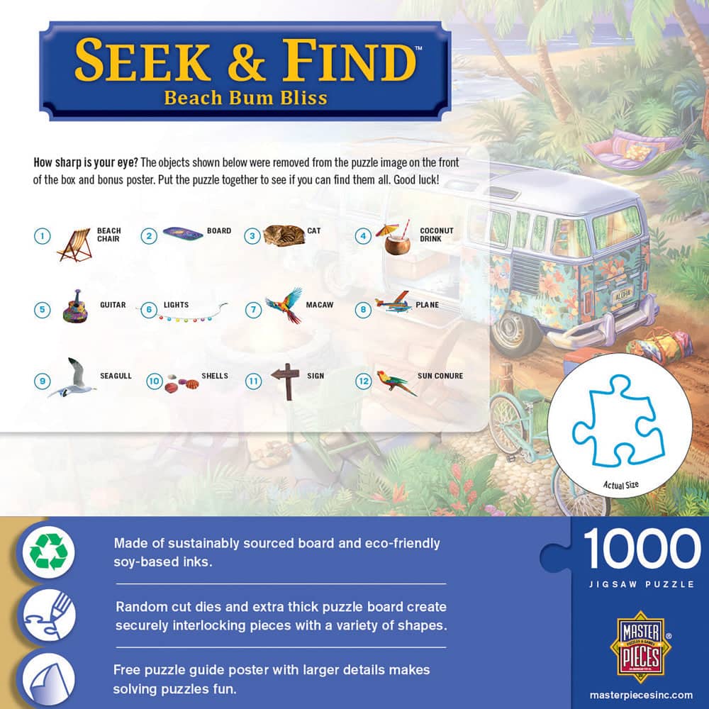 Seek & Find - Beach Bum Bliss 1000 Piece Jigsaw Puzzle (ONLINE ORDER ONLY)