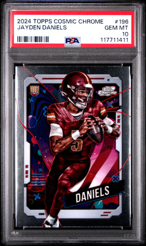 Graded 2024 Topps Cosmic Chrome Jayden Daniels #196 Rookie RC Football Card PSA 10 Gem Mint (ONLINE ORDER ONLY)
