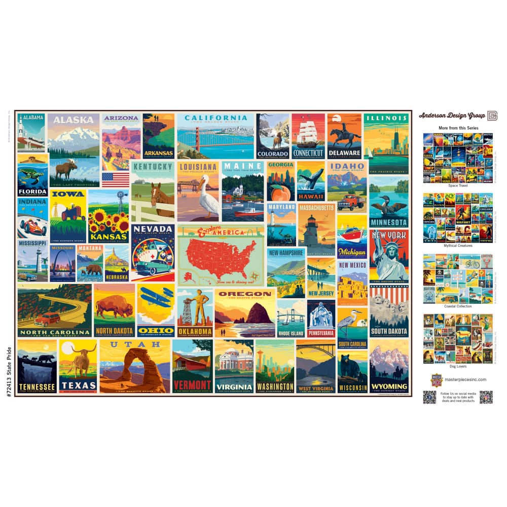 Vintage Posters - State Pride 1000 Piece Jigsaw Puzzle