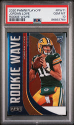 Graded 2020 Panini Playoff Jordan Love #RW11 Rookie Wave RC Football Card PSA 10 Gem Mint (ONLINE ORDER ONLY)