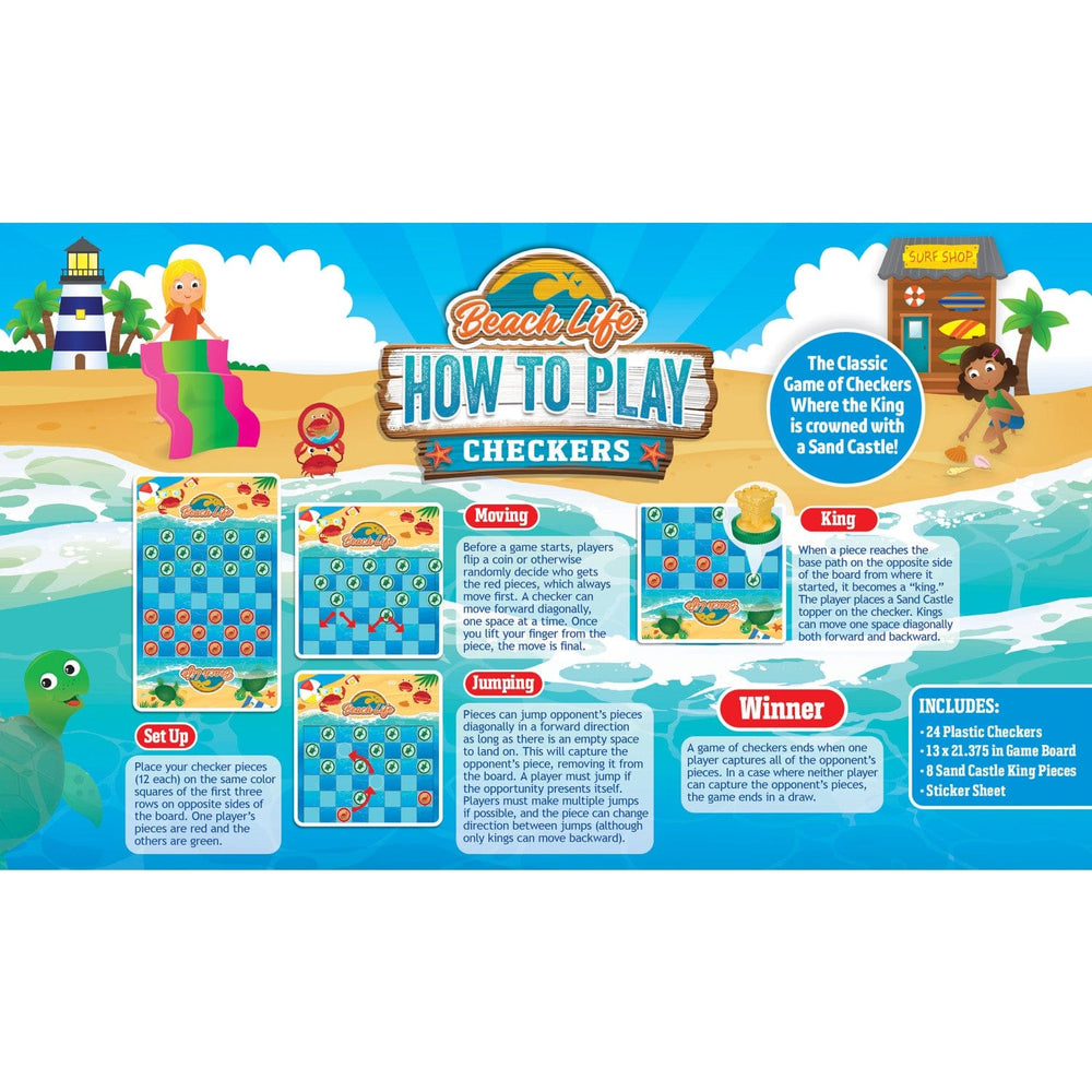 Beach Life Checkers Board Game (ONLINE ORDER ONLY)